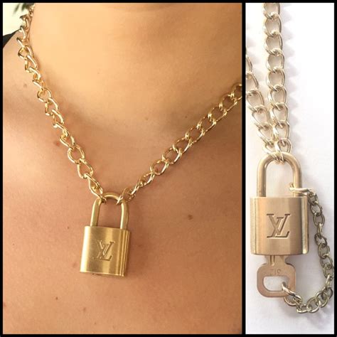 louis vuitton locket necklace|Louis Vuitton necklace lock.